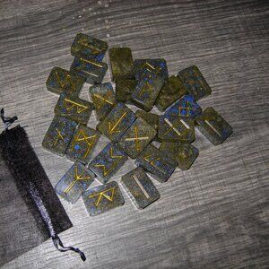 Viking Futhark Runes Stone Set